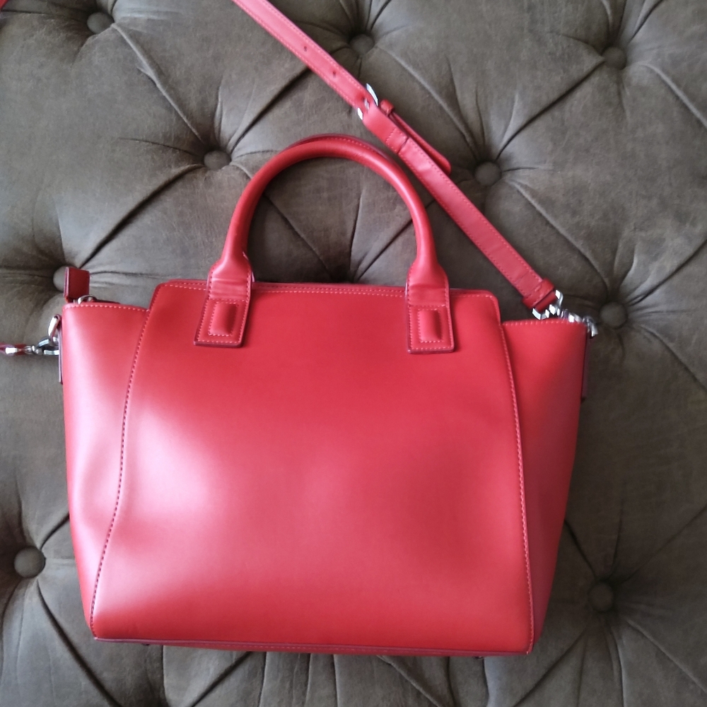 Vera Bradley Coral-Red Vegan Leather Shoulder Bag - Picture 8 of 10
